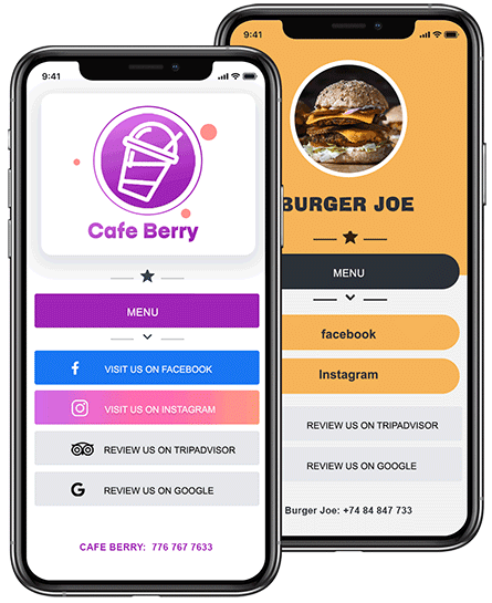 QR menu custom page sample